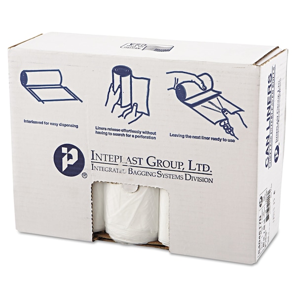 Integrated Bagging Systems 45 gal Trash Bags, 40 in x 48 in, Heavy-Duty, 17 microns, Clear, 250 PK S404817N - main